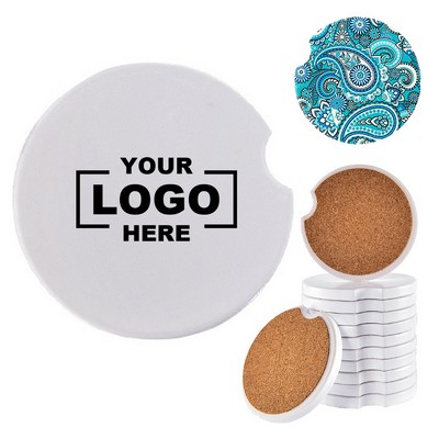 Absorbent Car Coaster With Cork Base